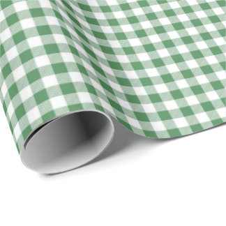 Grönt | White Gingham Wrapping Papper Presentpapper