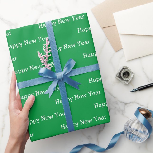 Grönt White Gott nytt år Presentpapper (Gifting)