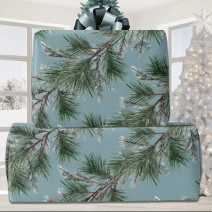 Grönt White Gräs Silver Spruce Garlands Blue Presentpapper
