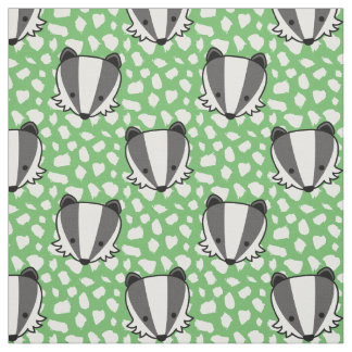 Grönt White Grått - Badger Mönster Tyg