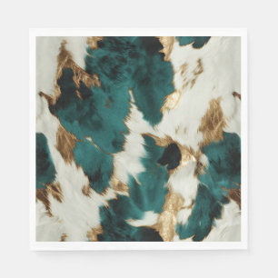 Grönt White Guld Leopard Pappersservett