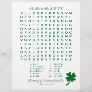 Grönt White Guld "Search for Kärlek" WordSearch-sp