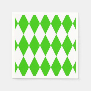 Grönt White Harlequin Diamonds Checkerss Design Pappersservett