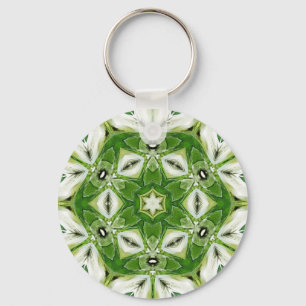Grönt White Hexagon Kaleidoscope Keychain Nyckelring