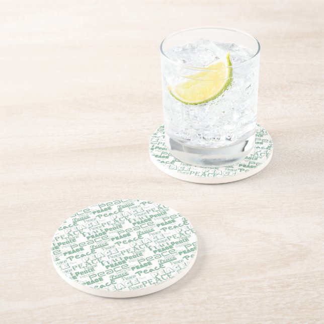 Grönt White Inspirational Peace Underlägg (Sidan)