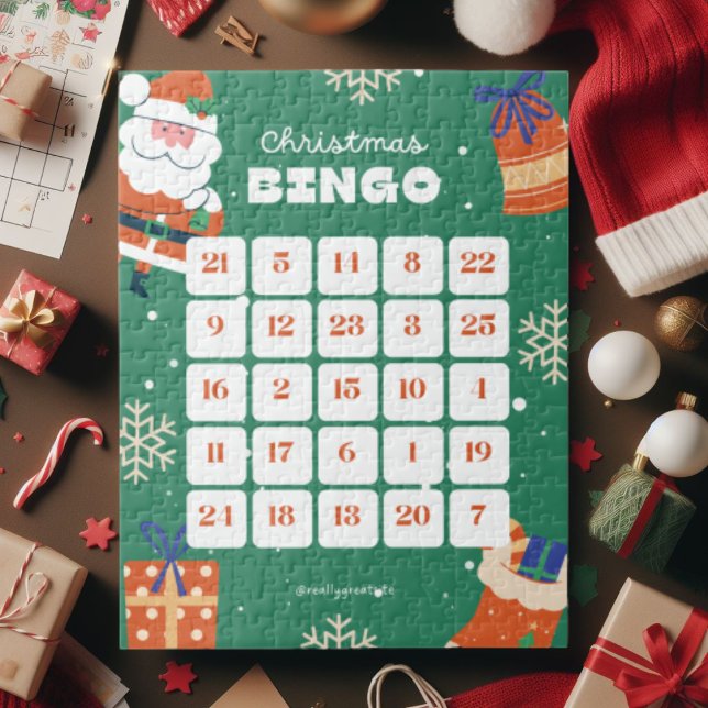 Grönt White jul Bingo Jigszawa Puzzle Pussel (Skapare uppladdad)