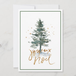 Grönt White Julgran Joyeux Noel Julkort