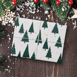 Grönt White Julgran Wrapping Papper Presentpapper
