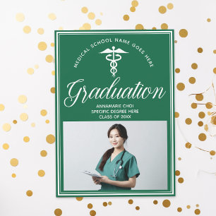Grönt White Medical School Photo Studentfest Inbjudningar
