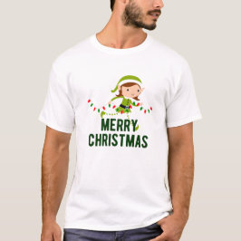 Grönt White Modern God jul T Shirt