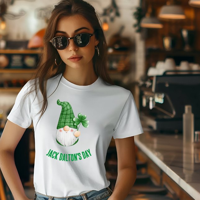 Grönt White Modern Illustration Jack Dalton's Day T Shirt (Skapare uppladdad)