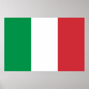 Grönt White och Red Italiana Flagga Färg Poster