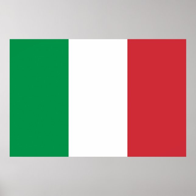 Grönt White och Red Italiana Flagga Färg Poster (Framsidan)