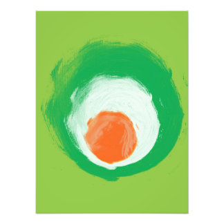 Grönt White Orange Inslag Fototryck