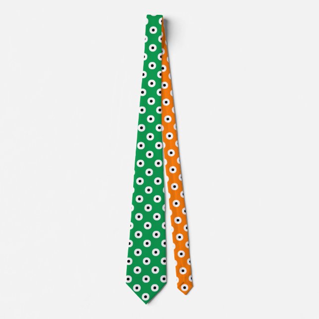 Grönt White Orange Polka Dot Mönster Slips (Framsida)