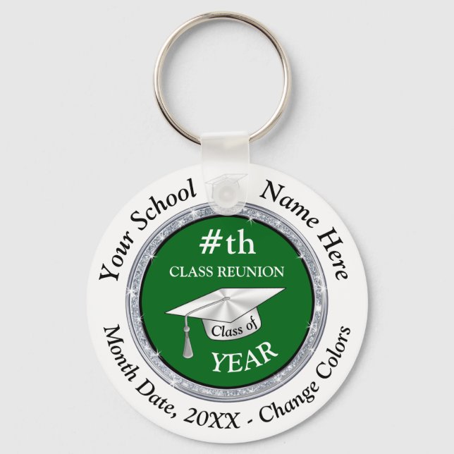 Grönt White Personlig, Class Reunion Gift Ideas Nyckelring (Framsida)