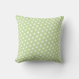 Grönt & White Polka Dot Mönster Dekorativ kudde