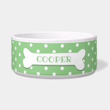 Grönt White Polka dots Hund Bone Pets Namn Hund