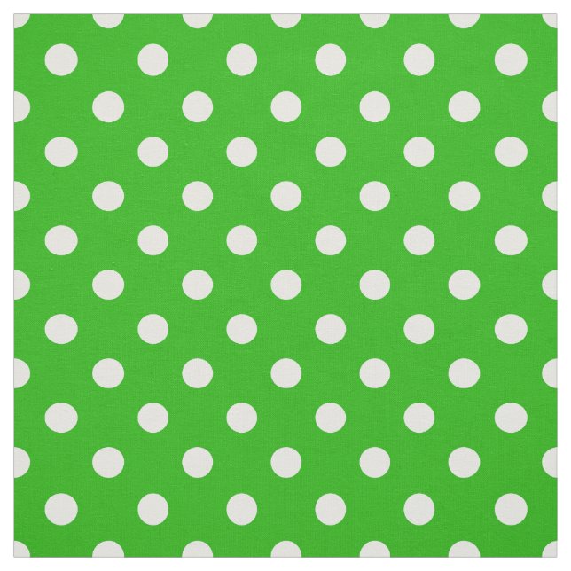 Grönt White Polka dots Textile Tyg (Provkarta)