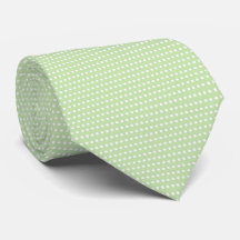 Grönt & White Polkadots Neck Tie