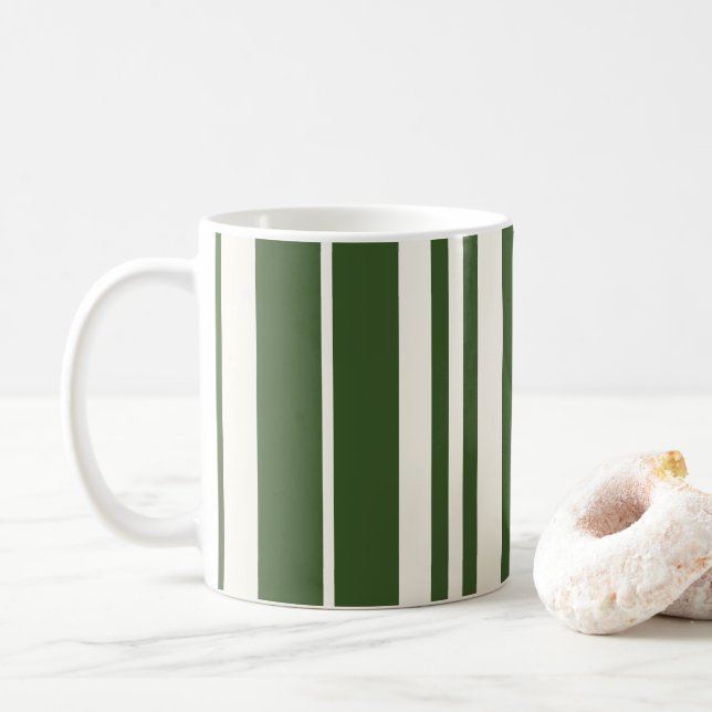 Grönt White Rand Coastal Seaside Kaffemugg (Med munk)