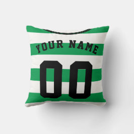 Grönt & White Rand Football Soccer Jersey Kudde