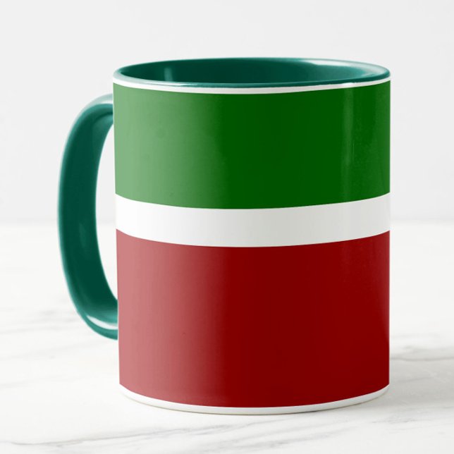 Grönt White Red Färg Block Stil Design Mugg (Skapare uppladdad)