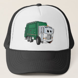 Grönt White Smiling Sopor Lastbil Tecknad Truckerkeps