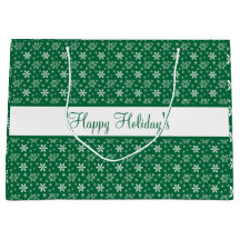 Grönt White Snöflingor Glad helg Festive