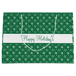 Grönt White Snöflingor Glad helg Festive