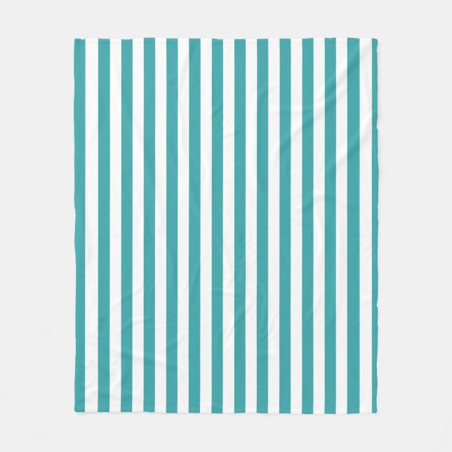 Grönt White Stripe Decorative Trend Färg Modern Fleecefilt (Framsidan)