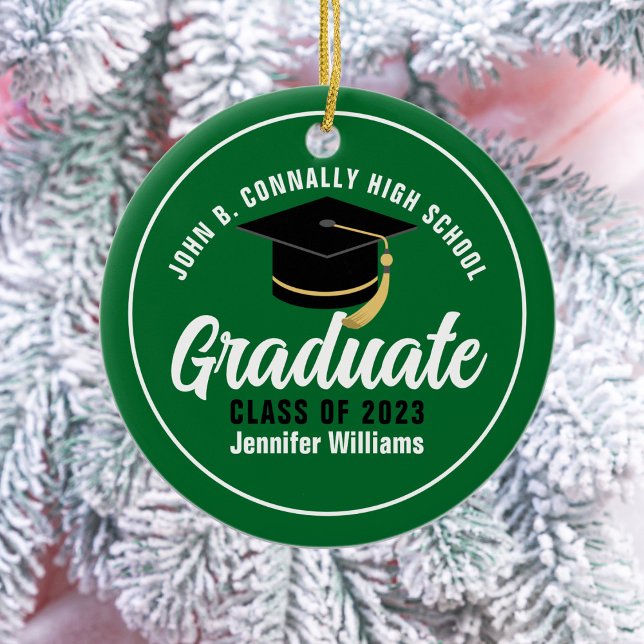 Grönt White Student Anpassningsbar Keepsaké jul Julgransprydnad Keramik (Skapare uppladdad)