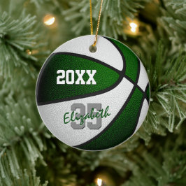 grönt white team färg basketball memento julgransprydnad keramik