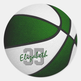 grönt White Team färg-pojkar basket för-pojkar Runt Klistermärke