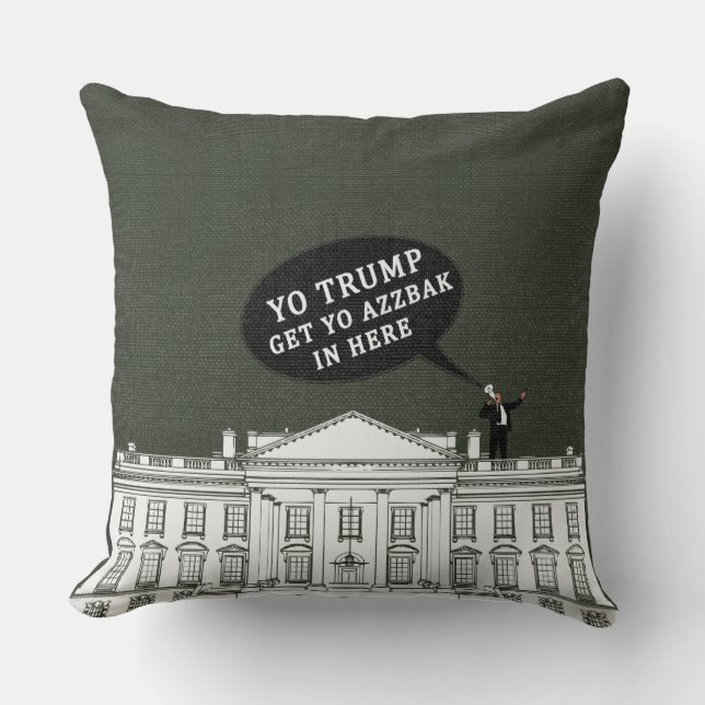 Grönt White Undra Trump Kom bak i Whitehouse Kudde (Framsida)