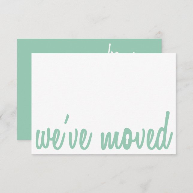 Grönt & White Vi har flyttat Houseworkteknik Inbju Inbjudningar (Fram/baksida)