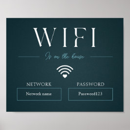Grönt-WiFi-lösenord och nätverkstecken Poster