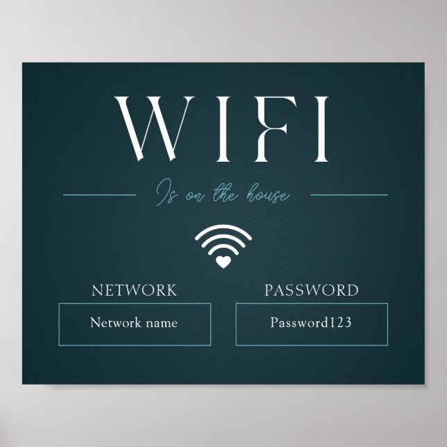 Grönt-WiFi-lösenord och nätverkstecken Poster (Framsidan)