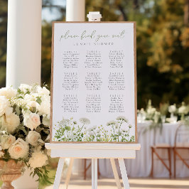 Grönt Wildblomma Baby i blommans sittdiagram Poster