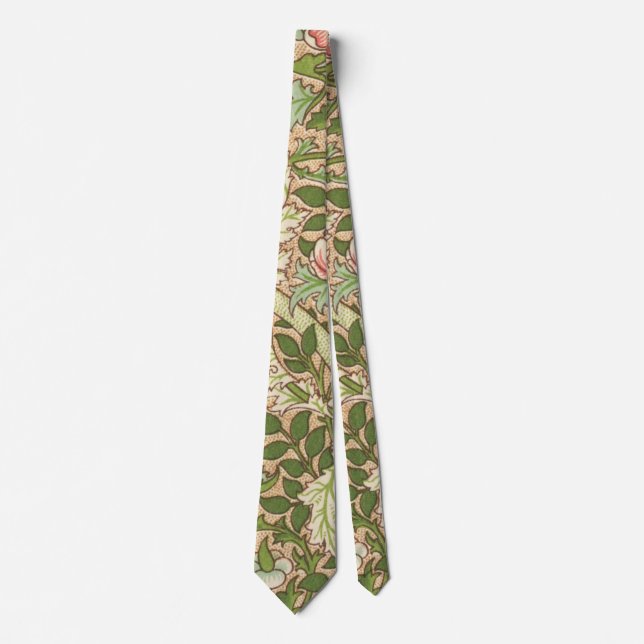 Grönt William Morris Arts och Crafts Mönster Slips (Framsida)