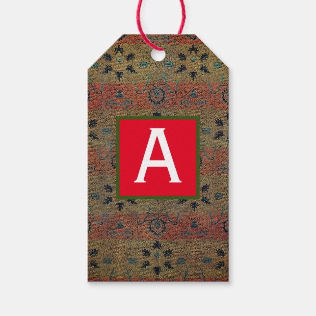 GRÖNT WILLIAM MORRIS GIFT MÄRKRE ANPASSNINGSBAR IN PRESENTETIKETT (Framsidan)