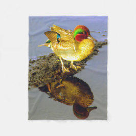 Grönt Winged Teal Anka Small Fleece Blanket