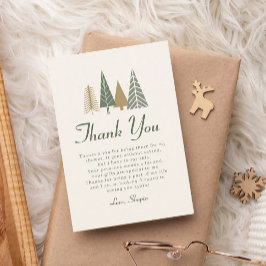 Grönt Winter Baby Shower Tack Kort