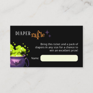 Grönt Witch Cauldron Diaper Raffle-höljeskort Tilläggskort