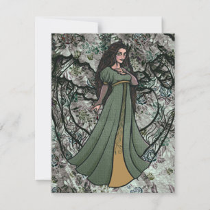 Grönt Witch Druid Nature Goddess Skogen Tack Kort