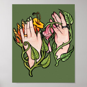 Grönt Witch Magick Poster