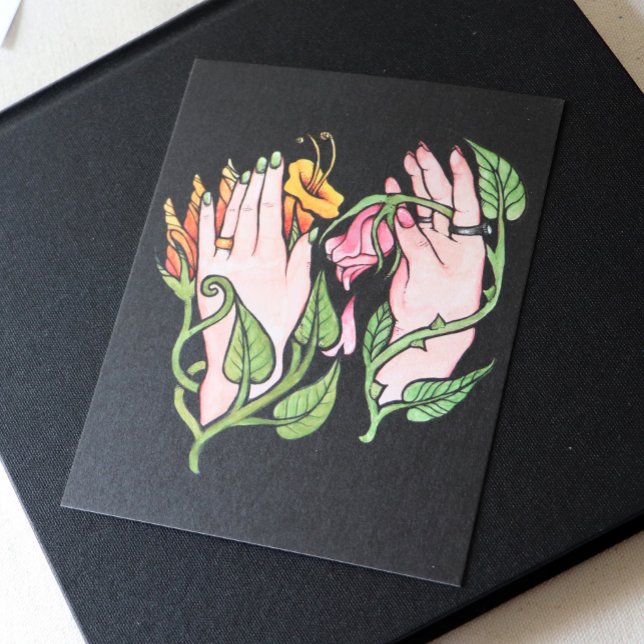 Grönt Witch Magick Vykort (Skapare uppladdad)