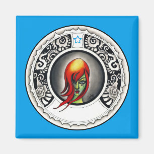 Grönt Witch Magnet