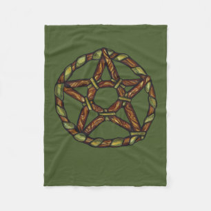 Grönt Witch Pagan Pentacle Nature Wicca Fleecefilt