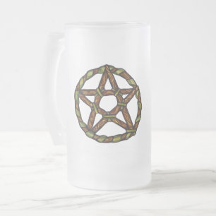 Grönt Witch Pagan Pentacle Nature Wicca Frostat Ölglas